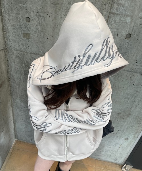 セール】[裏起毛] ロゴ刺繍ジップパーカー（パーカー）｜ROGER AND RAW