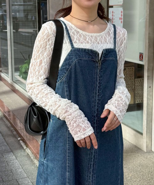 RANAN（ラナン）の「フロントジップデニムジャンスカ（ワンピース・レディース・ブルー/グレー/ネイビー・L/LL/M/S）」の2枚目の写真