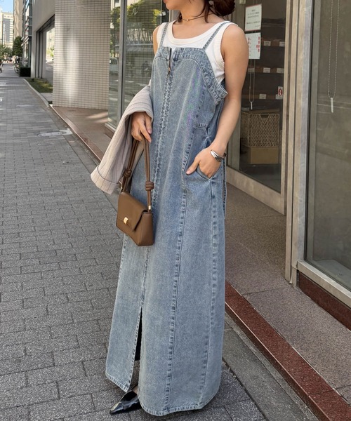 RANAN（ラナン）の「フロントジップデニムジャンスカ（ワンピース・レディース・ブルー/グレー/ネイビー・L/LL/M/S）」の3枚目の写真