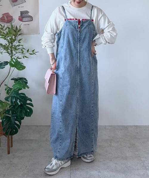 RANAN（ラナン）の「フロントジップデニムジャンスカ（ワンピース・レディース・ブルー/グレー/ネイビー・L/LL/M/S）」の16枚目の写真