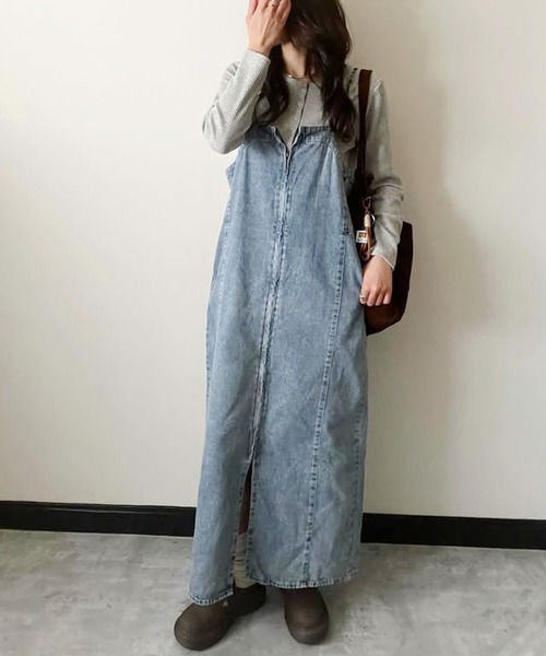 RANAN（ラナン）の「フロントジップデニムジャンスカ（ワンピース・レディース・ブルー/グレー/ネイビー・L/LL/M/S）」の22枚目の写真
