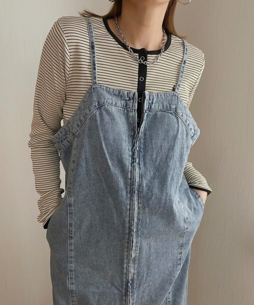 RANAN（ラナン）の「フロントジップデニムジャンスカ（ワンピース・レディース・ブルー/グレー/ネイビー・L/LL/M/S）」の21枚目の写真
