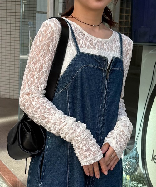 RANAN（ラナン）の「フロントジップデニムジャンスカ（ワンピース・レディース・ブルー/グレー/ネイビー・L/LL/M/S）」の5枚目の写真