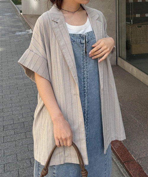 RANAN（ラナン）の「フロントジップデニムジャンスカ（ワンピース・レディース・ブルー/グレー/ネイビー・L/LL/M/S）」の7枚目の写真