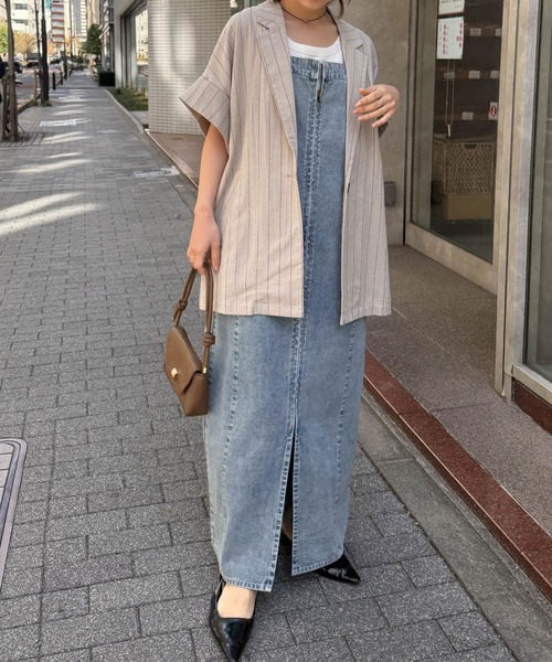 RANAN（ラナン）の「フロントジップデニムジャンスカ（ワンピース・レディース・ブルー/グレー/ネイビー・L/LL/M/S）」の8枚目の写真