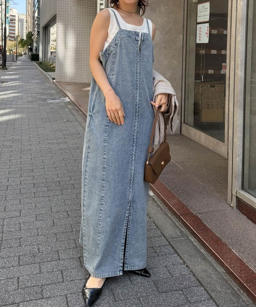 RANAN（ラナン）の「フロントジップデニムジャンスカ（ワンピース・レディース・ブルー/グレー/ネイビー・L/LL/M/S）」の11枚目の写真