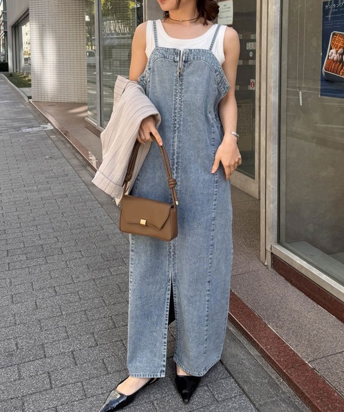 RANAN（ラナン）の「フロントジップデニムジャンスカ（ワンピース・レディース・ブルー/グレー/ネイビー・L/LL/M/S）」の10枚目の写真