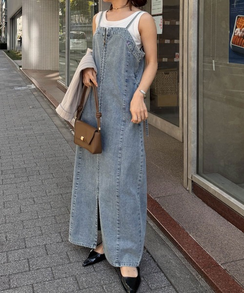 RANAN（ラナン）の「フロントジップデニムジャンスカ（ワンピース・レディース・ブルー/グレー/ネイビー・L/LL/M/S）」の9枚目の写真