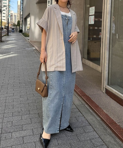 RANAN（ラナン）の「フロントジップデニムジャンスカ（ワンピース・レディース・ブルー/グレー/ネイビー・L/LL/M/S）」の13枚目の写真