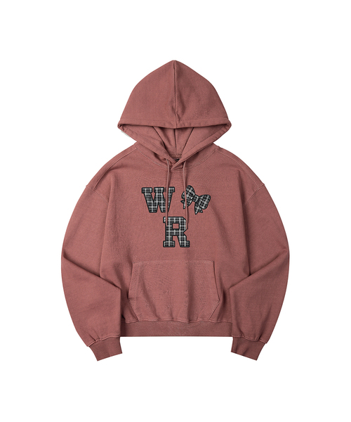 WILDROCK(ワイルドロック)の「ホリシーシュチェックリボンピグメントオーバーサイズフード_5 COL(パーカー・レディース・ライトグレー/ピンク/ブルー/ダークカーキ/チャコール・SMALL/MEDIUM/LARGE/X-SMALL)」の5枚目の写真