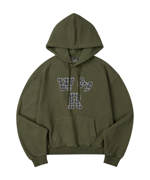 WILDROCK(ワイルドロック)の「ホリシーシュチェックリボンピグメントオーバーサイズフード_5 COL(パーカー・レディース・ライトグレー/ピンク/ブルー/ダークカーキ/チャコール・SMALL/MEDIUM/LARGE/X-SMALL)」の10枚目の写真