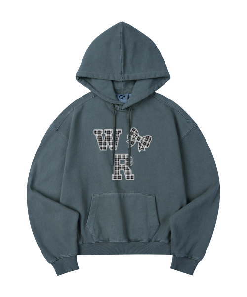 WILDROCK(ワイルドロック)の「ホリシーシュチェックリボンピグメントオーバーサイズフード_5 COL(パーカー・レディース・ライトグレー/ピンク/ブルー/ダークカーキ/チャコール・SMALL/MEDIUM/LARGE/X-SMALL)」の11枚目の写真