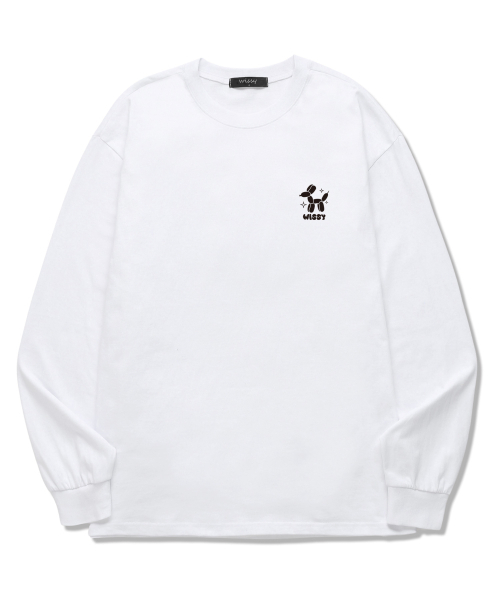 WISSY(ウィッシー)の「ミニパピーロゴ 長袖Tシャツ (WLS008) ホワイト(Tシャツ/カットソー・レディース・その他・SMALL/MEDIUM/LARGE/X-LARGE/XX-LARGE)」の1枚目の写真