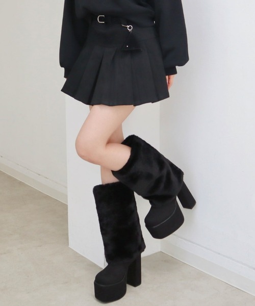 CECIL McBEE（セシルマクビー）の「チャームベルト付きプリーツスカパン（スカート・レディース・ダークベージュ/ブラウン/ブラック・MEDIUM）」の7枚目の写真