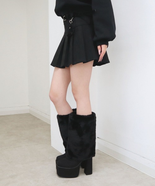 CECIL McBEE（セシルマクビー）の「チャームベルト付きプリーツスカパン（スカート・レディース・ダークベージュ/ブラウン/ブラック・MEDIUM）」の8枚目の写真