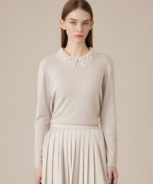 MACKINTOSH LONDON | レースカラーコンビニットプルオーバー(ニット/セーター)