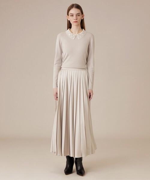 MACKINTOSH LONDON(マッキントッシュ ロンドン)の「レースカラーコンビニットプルオーバー(ニット/セーター・レディース・ベージュ/ブラック・38/40)」の6枚目の写真