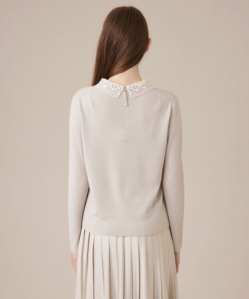MACKINTOSH LONDON(マッキントッシュ ロンドン)の「レースカラーコンビニットプルオーバー(ニット/セーター・レディース・ベージュ/ブラック・38/40)」の9枚目の写真