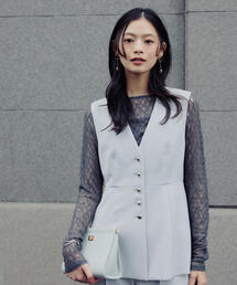 NATURAL BEAUTY BASIC | ◇フロントボタンペプラムジレ SETUP(その他アウター)