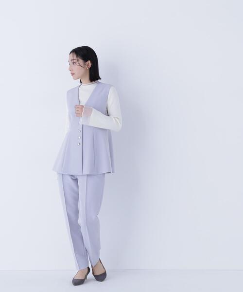 NATURAL BEAUTY BASIC ペプラムジレ SET UP ◇フロントボタンペプラムジレ SETUP（その他アウター）｜NATURAL