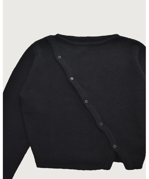 kiehtova（キエトヴァ）の「【kiehtova】ASYMMETRY KNIT TOPS/アシンメトリーニットトップス（Tシャツ/カットソー・レディース・ブラック/チャコール・FREE）」の5枚目の写真