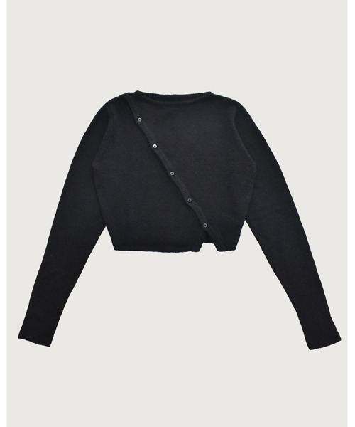 kiehtova（キエトヴァ）の「【kiehtova】ASYMMETRY KNIT TOPS/アシンメトリーニットトップス（Tシャツ/カットソー・レディース・ブラック/チャコール・FREE）」の6枚目の写真