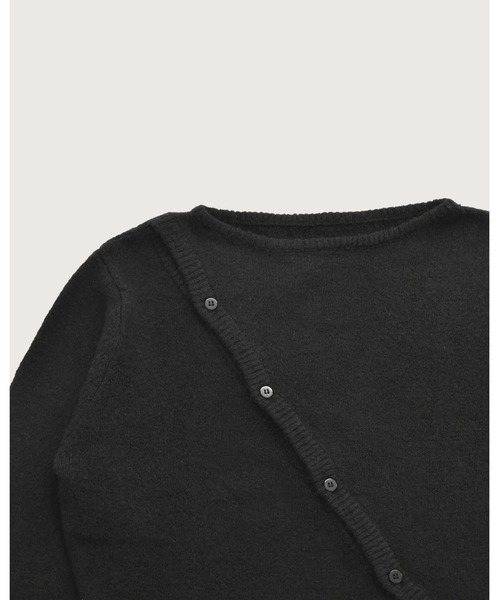 kiehtova（キエトヴァ）の「【kiehtova】ASYMMETRY KNIT TOPS/アシンメトリーニットトップス（Tシャツ/カットソー・レディース・ブラック/チャコール・FREE）」の8枚目の写真