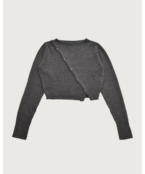 kiehtova（キエトヴァ）の「【kiehtova】ASYMMETRY KNIT TOPS/アシンメトリーニットトップス（Tシャツ/カットソー・レディース・ブラック/チャコール・FREE）」の10枚目の写真