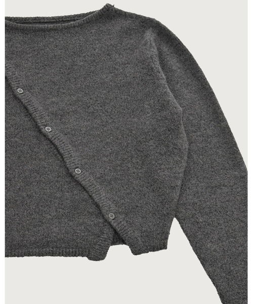 kiehtova（キエトヴァ）の「【kiehtova】ASYMMETRY KNIT TOPS/アシンメトリーニットトップス（Tシャツ/カットソー・レディース・ブラック/チャコール・FREE）」の12枚目の写真