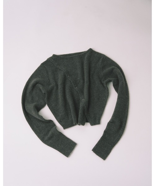 kiehtova（キエトヴァ）の「【kiehtova】ASYMMETRY KNIT TOPS/アシンメトリーニットトップス（Tシャツ/カットソー・レディース・ブラック/チャコール・FREE）」の15枚目の写真