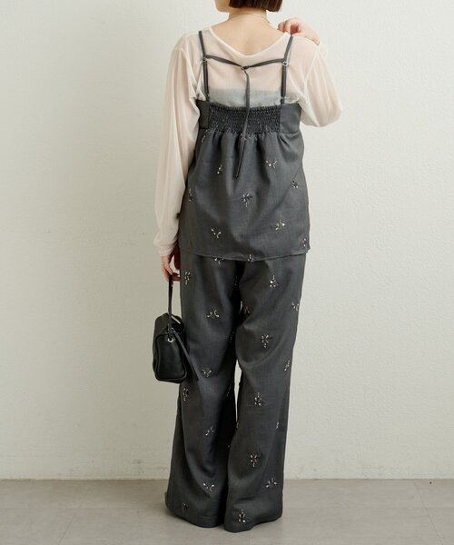 Omekashi（オメカシ）の「ビジューキャミソール（キャミソール・レディース・グレー/オフホワイト/ネイビー・FREE）」の7枚目の写真