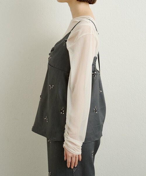 Omekashi（オメカシ）の「ビジューキャミソール（キャミソール・レディース・グレー/オフホワイト/ネイビー・FREE）」の20枚目の写真