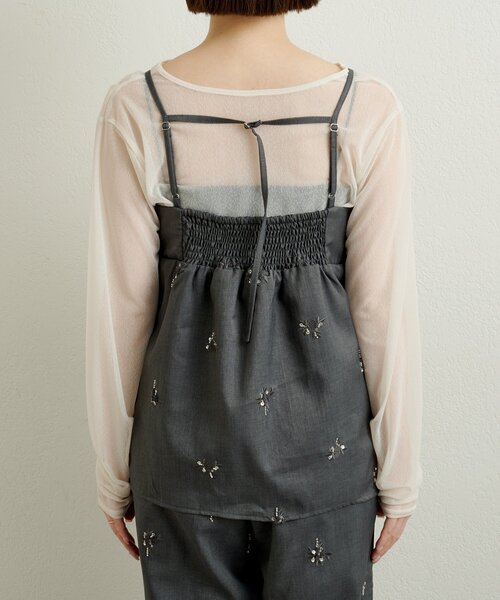 Omekashi（オメカシ）の「ビジューキャミソール（キャミソール・レディース・グレー/オフホワイト/ネイビー・FREE）」の21枚目の写真