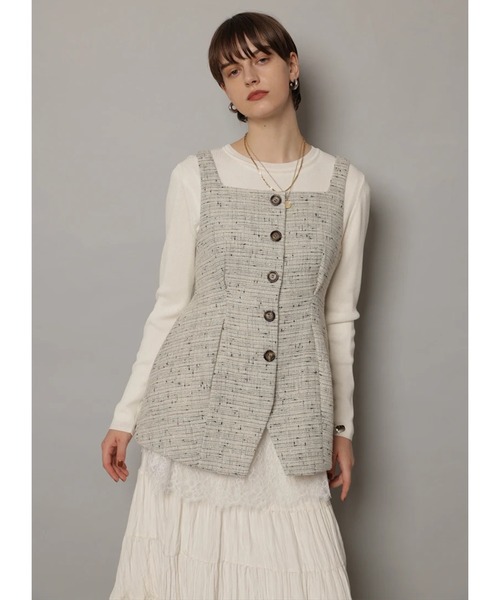 CADUNE（カデュネ）の「スクエアジレ（その他アウター・レディース・ホワイト系その他/ブラック系その他2・38/36）」の3枚目の写真