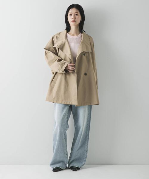 URBAN RESEARCH（アーバンリサーチ）の「スタンドカラーミドル丈トレンチコート（トレンチコート・レディース・ベージュ/ネイビー・36/38）」の7枚目の写真