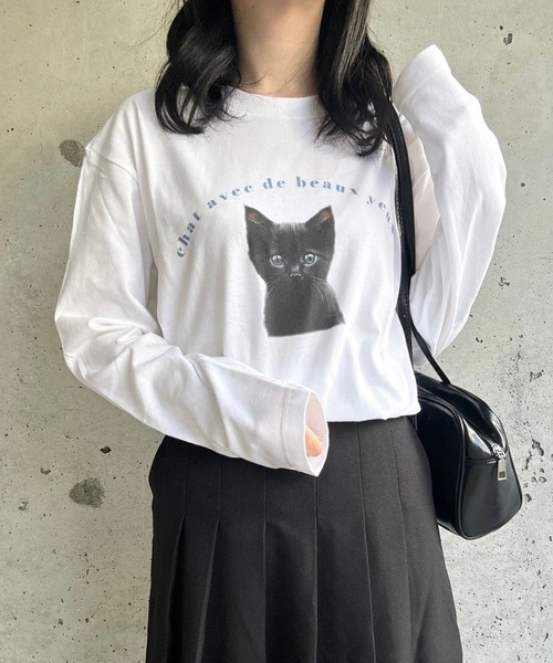 etta（エタ）の「アニマルイラストデザインロンT／長袖Tシャツ（Tシャツ/カットソー・レディース・B/A・MEDIUM/LARGE/SMALL）」の2枚目の写真