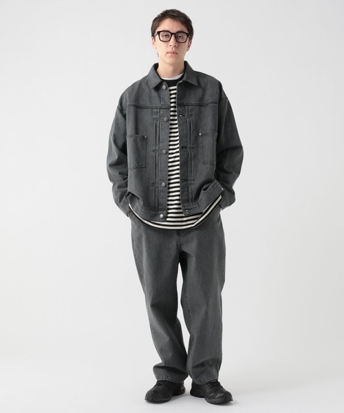 GEORGE'S（ジョージズ）の「デニムワイドパンツ（デニムパンツ・メンズ・ブルー/ブラック・LARGE/MEDIUM）」の3枚目の写真