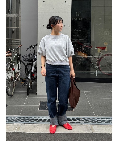 titivate(ティティベイト)の「カットソーパフスリーブトップス(Tシャツ/カットソー・レディース・ホワイト/ダークブラウン/ライトグレー・M/S)」の5枚目の写真
