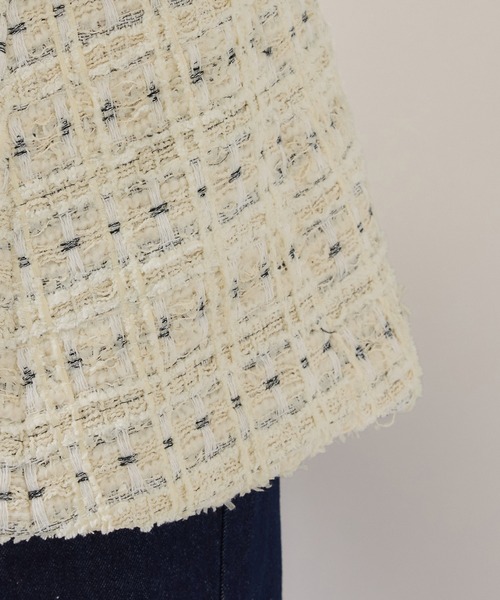 VIS（ビス）の「【WEB限定】ノーカラーツイードジレ（ベスト・レディース・ブラック/オフホワイト・FREE）」の18枚目の写真