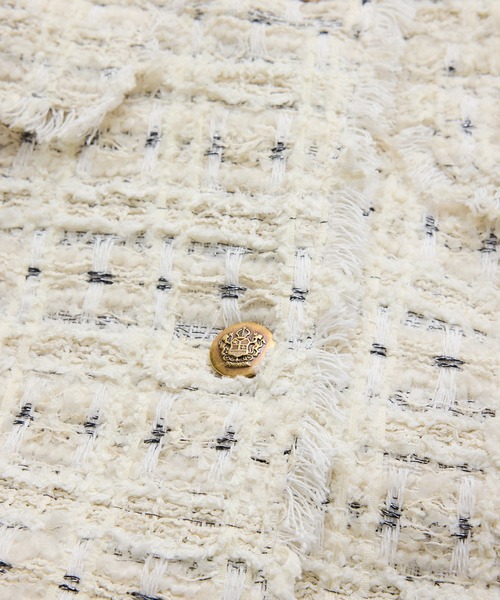 VIS（ビス）の「【WEB限定】ノーカラーツイードジレ（ベスト・レディース・ブラック/オフホワイト・FREE）」の22枚目の写真