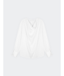 DRAPED OPEN BACK BLOUSE WHITE