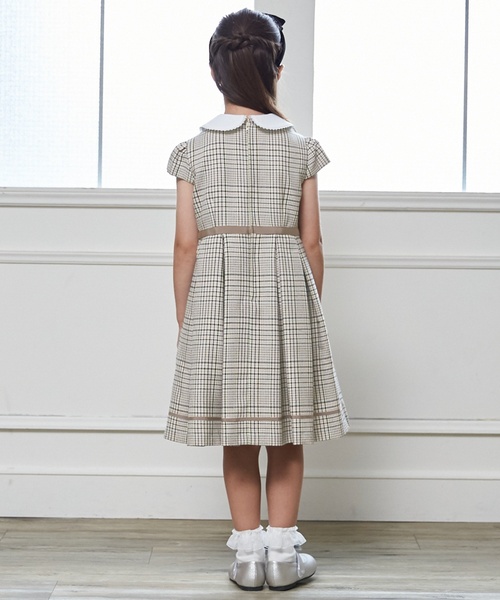 petit main(プティマイン)の「【フォーマル】チェックOP+スカラップJKセット(スーツセット・キッズ・ベージュ・120cm/130cm/110cm)」の6枚目の写真