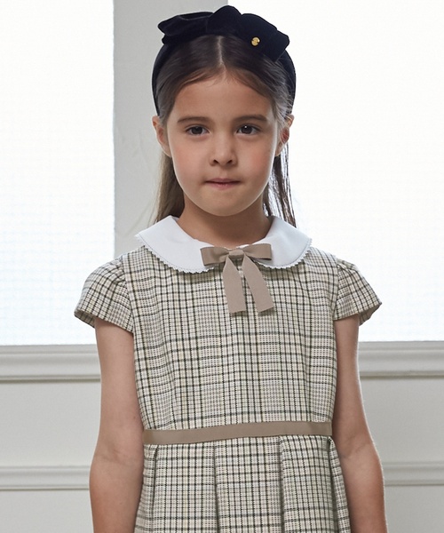 petit main（プティマイン）の「【フォーマル】チェックOP+スカラップ