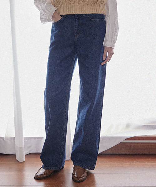 HAINT(ヘイント)の「MILES OVER WIDE PANTS_4COLORS_DARK BLUE(デニムパンツ・レディース・その他・S/L)」の1枚目の写真