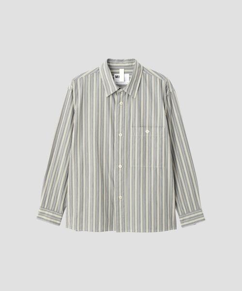 MHL.(エムエイチエル)の「PYJAMA STRIPE COTTON SHIRT(シャツ/ブラウス・メンズ・グレー・LARGE/MEDIUM/SMALL)」の13枚目の写真