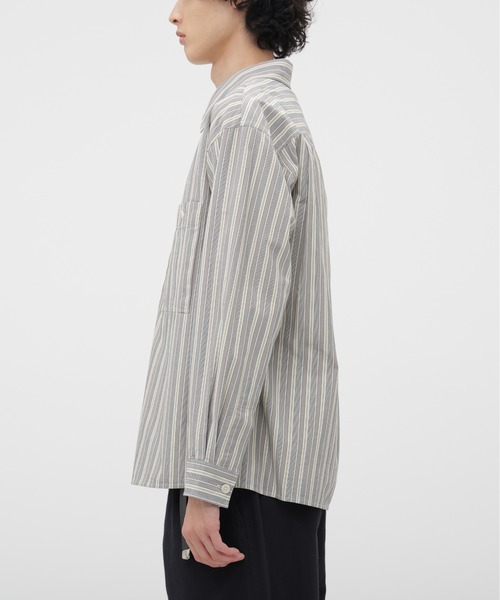 MHL.（エムエイチエル）の「PYJAMA STRIPE COTTON SHIRT（シャツ/ブラウス・メンズ・グレー・LARGE/MEDIUM/SMALL）」の4枚目の写真