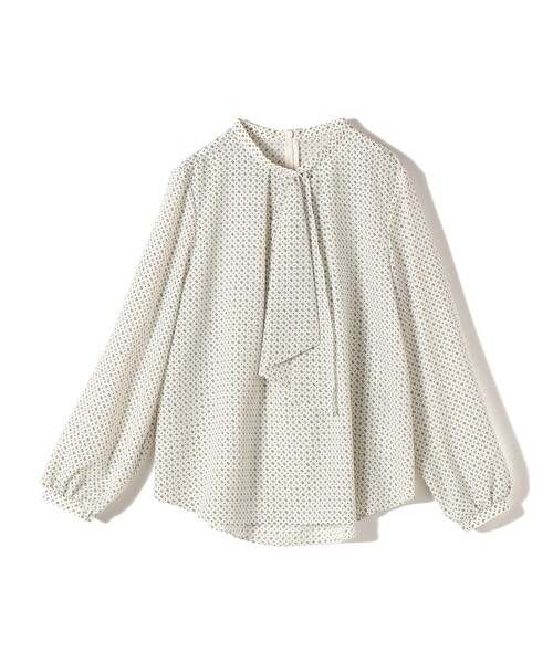 SHIPS(シップス)の「〈手洗い可能〉プリント タイ 長袖 ブラウス(シャツ/ブラウス・レディース・ネイビー/ベージュ系その他/オフホワイト・ONE SIZE)」の17枚目の写真