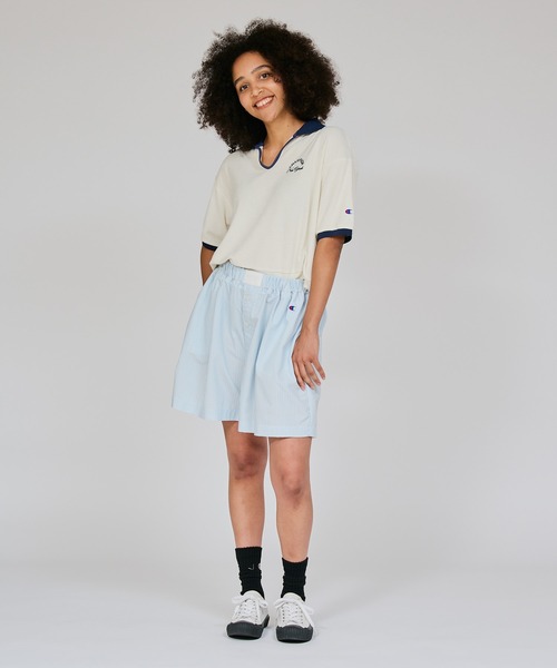 Champion(チャンピオン)の「【Champion/チャンピオン】レディース スキッパーシャツ(シャツ/ブラウス・レディース・ダークブラウン/ダークネイビー/アイボリー系/ライトブルー・LARGE/MEDIUM)」の9枚目の写真