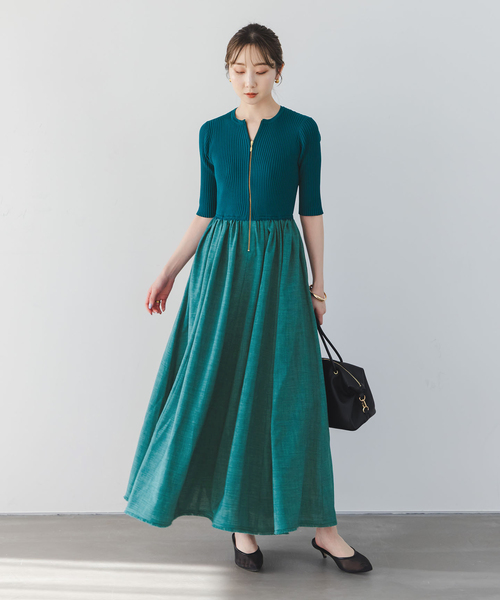 Noble(ノーブル)の「【洗える】フロントジップドッキングワンピース(ワンピース・レディース・チャコールグレー/キャメル/ライトグリーン・36/38)」の19枚目の写真