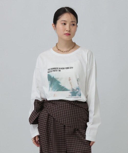 LEPSIM(レプシィム)の「アソートグラフィックロンT 639436(Tシャツ/カットソー・レディース・ホワイト/オフホワイト・FREE)」の1枚目の写真